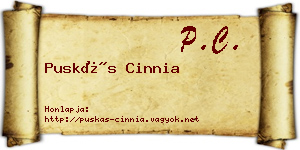 Puskás Cinnia névjegykártya